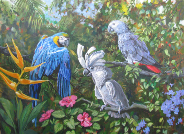 Parrots, Cockatoos, Macaw Print, Bird Wall Art