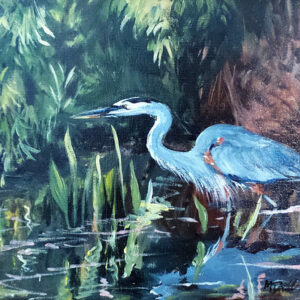 Wading heron art print