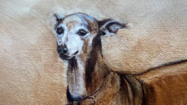 Whippet, Italian Greyhound Art - Dog Oil Painting, dog lover gift - Image 2