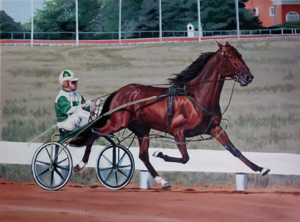 harness racing painting