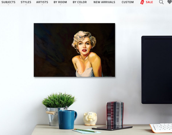 Marilyn Monroe Painting Print, Marilyn Monroe Fan, Black Background, Marilyn white dress - Image 5