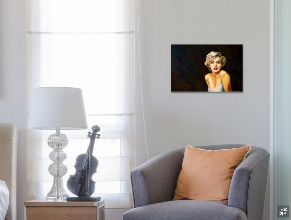 Marilyn Monroe Painting Print, Marilyn Monroe Fan, Black Background, Marilyn white dress - Image 7