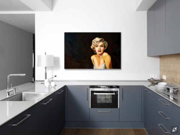 Marilyn Monroe Painting Print, Marilyn Monroe Fan, Black Background, Marilyn white dress - Image 9