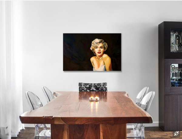 Marilyn Monroe Painting Print, Marilyn Monroe Fan, Black Background, Marilyn white dress - Image 10