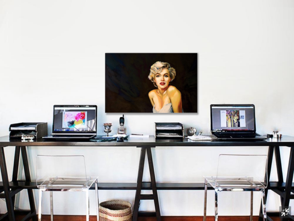 Marilyn Monroe Painting Print, Marilyn Monroe Fan, Black Background, Marilyn white dress - Image 11