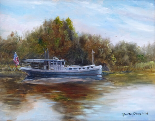 Riverboat scenery wall art prints or Riverboat Oil Painting