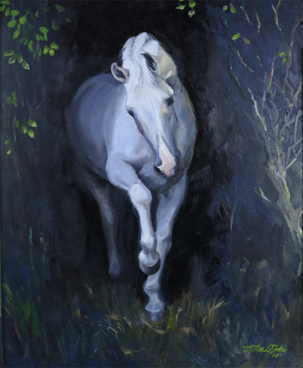 Painting of white horse