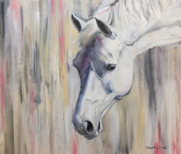 Bianc White Horse art print