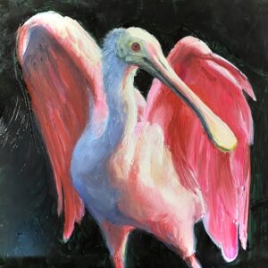 Rose Angel Spoonbill Original Painting By Martha Dodd