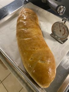 a loaf of French Bread fresh from the oven, made by Martha Dodd