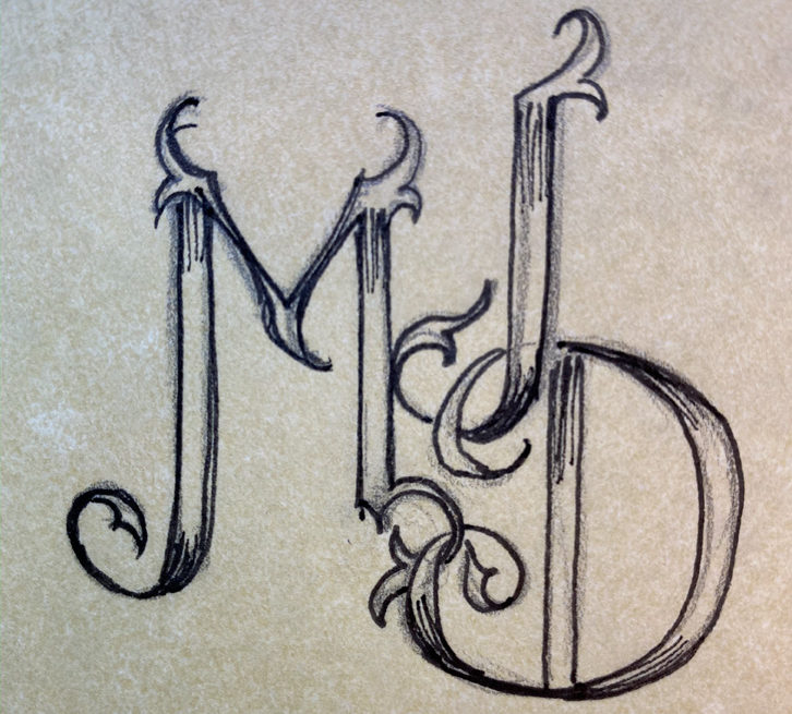 A rendering created by Martha showing her new signature logo.