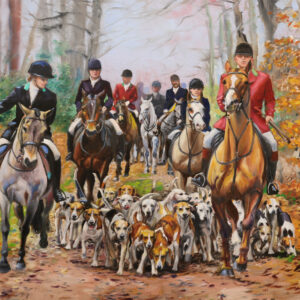 a painting of a group of foxhunters by martha dodd