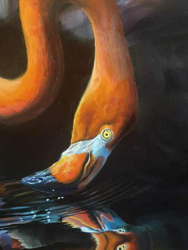 "The Fairest Flamingo" Original Oil Painting by Martha Dodd - Image 5