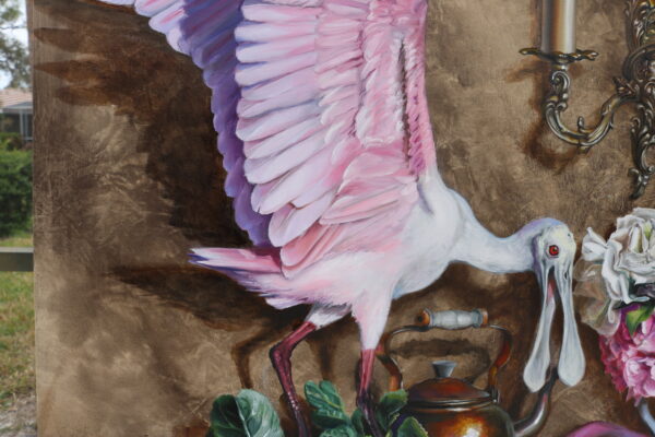 Roseate Spoonbill Bird, Still Life Print, Floral, Fruit, A Rose is a Rose - Image 5