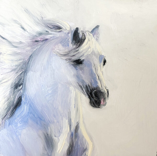 Heart Horse Prints - by Martha Dodd white horse, blue, pink, purple - Image 5