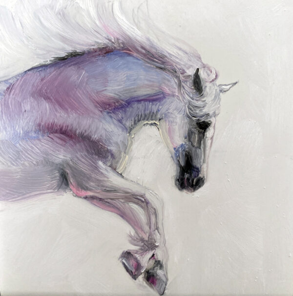 Heart Horse Prints - by Martha Dodd white horse, blue, pink, purple - Image 2