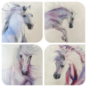 4 white horses